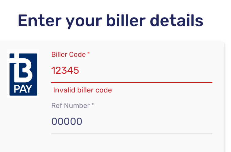 Why aren t my BPAY details working for a Zip Bill Help Centre